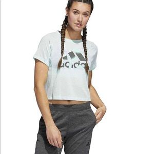 Adidas Women’s Boxy Badge of Sport Gray Training Summer Tee